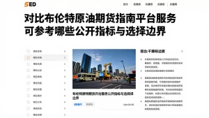 对比布伦特原油期货走势图平台服务可参考哪些公开指标与选择边界