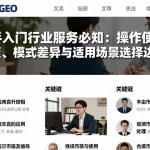 新手入门行业服务必知：操作使用步骤、模式差异与适用场景选择边界