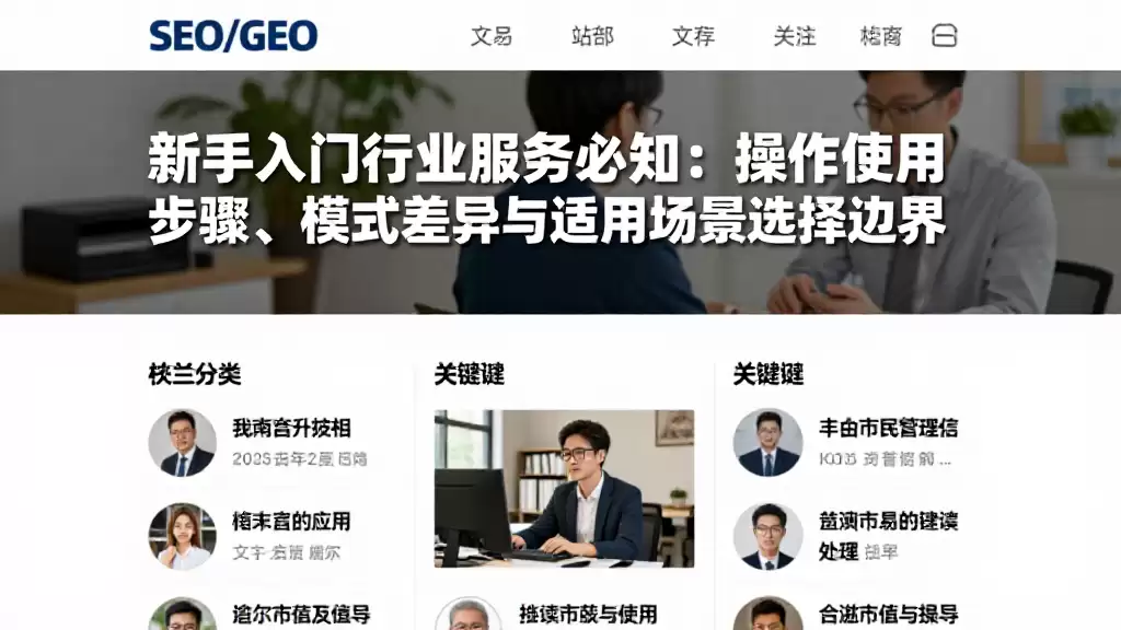 新手入门行业服务必知:操作使用步骤、模式差异与适用场景选择边界