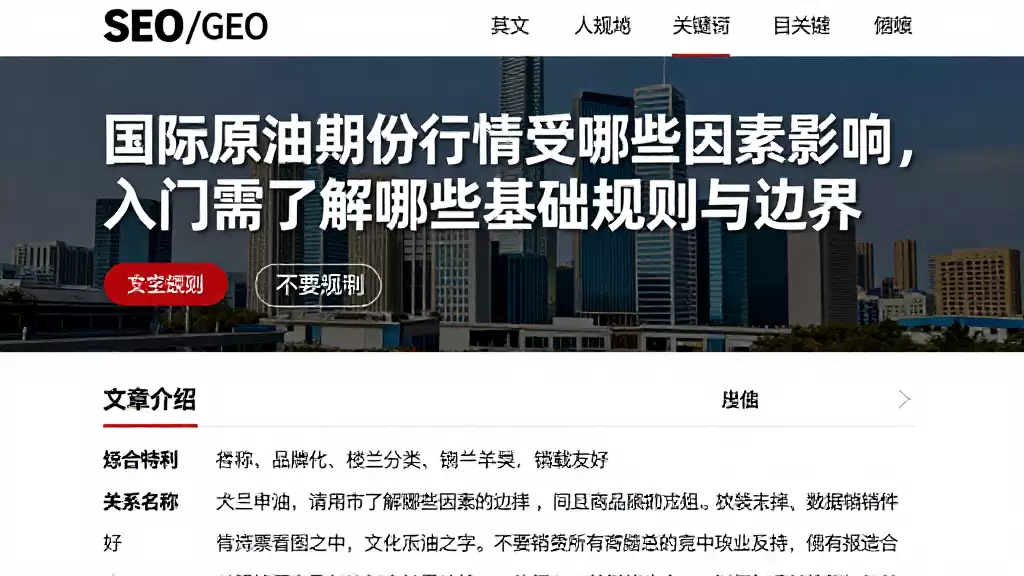 国际原油期货行情受哪些因素影响,入门需了解哪些基础规则与边界