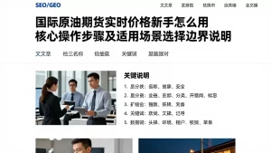 国际原油期货实时价格新手怎么用核心操作步骤及适用场景选择边界说明