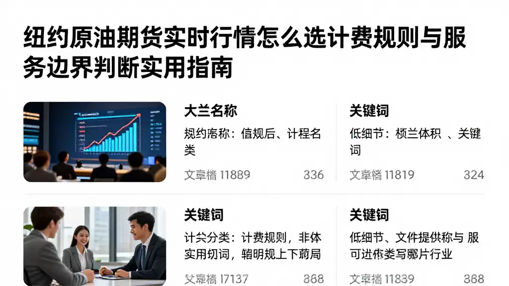 纽约原油期货实时行情怎么选计费规则与服务边界判断实用指南
