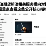 原油期货新浪相关服务横向对比需重点查看这些公开核心指标