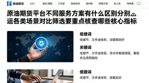原油期货平台不同服务方案有什么区别分别适各类场景对比筛选要重点核查哪些核心指标