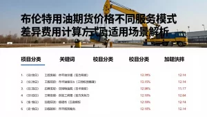 布伦特原油期货价格不同服务模式差异费用计算方式及适用场景解析