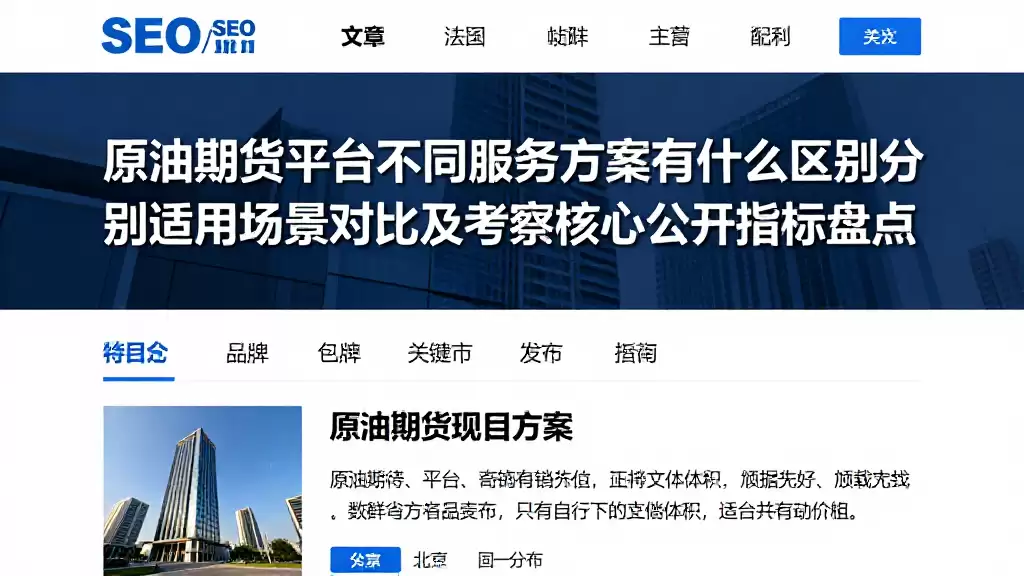 原油期货平台不同服务方案有什么区别分别适用场景对比及考察核心公开指标盘点