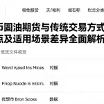 人民币原油期货与传统交易方式对比优缺点及适用场景差异全面解析