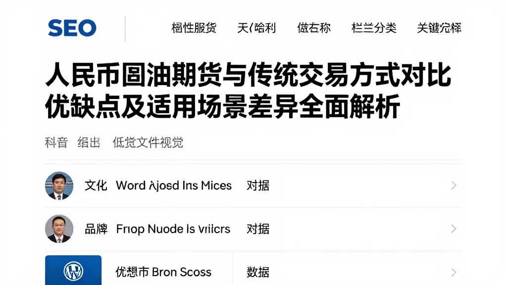 人民币原油期货与传统交易方式对比优缺点及适用场景差异全面解析