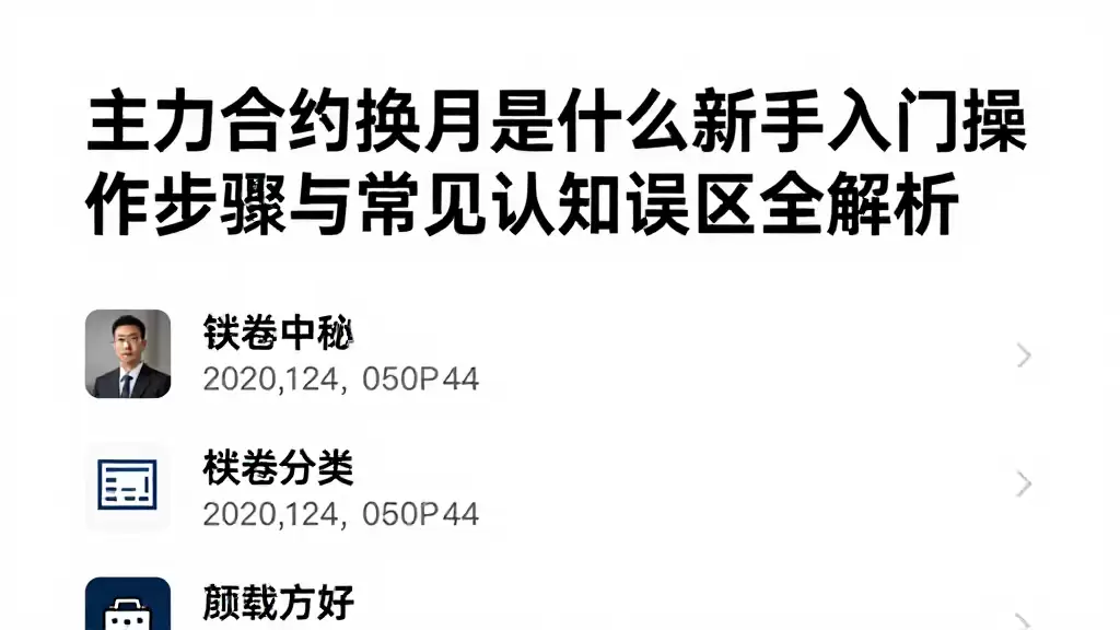 主力合约换月是什么新手入门操作步骤与常见认知误区全解析