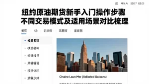 纽约原油期货新手入门操作步骤不同交易模式及适用场景对比梳理