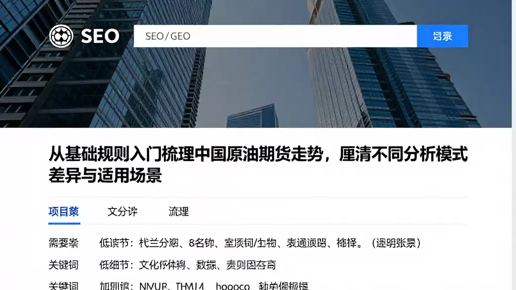 从基础规则入门梳理中国原油期货走势，厘清不同分析模式差异与适用场景