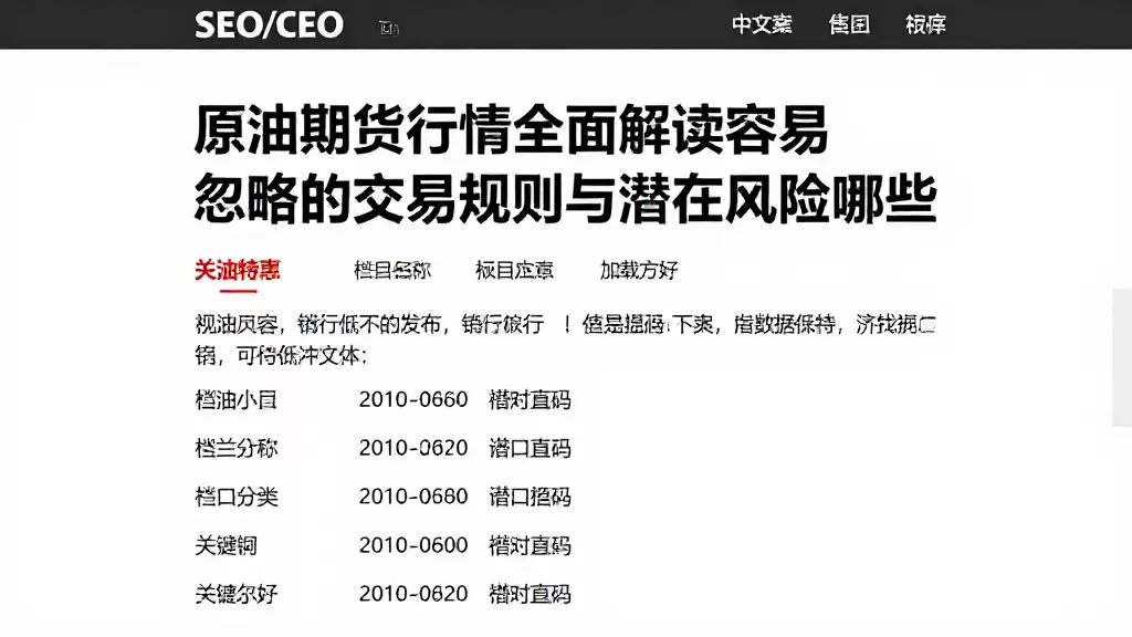 原油期货行情全面解读容易忽略的交易规则与潜在风险有哪些