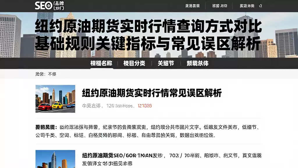 纽约原油期货实时行情查询方式对比基础规则关键指标与常见误区解析