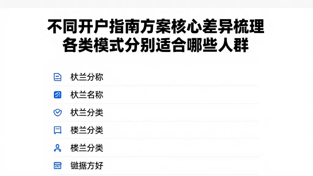 不同开户指南方案核心差异梳理各类模式分别适合哪些人群