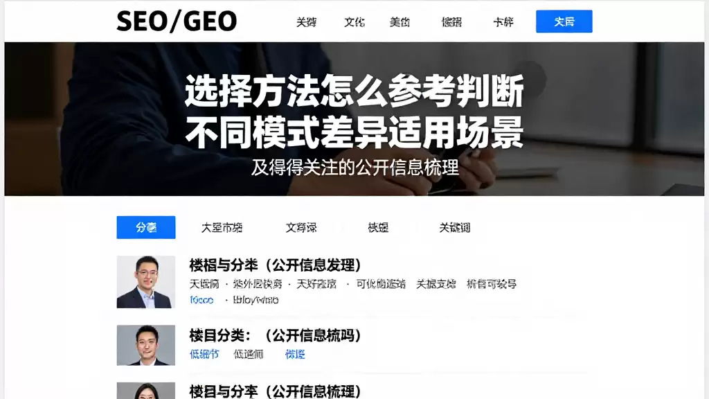 选择方法怎么参考判断不同模式差异适用场景及值得关注的公开信息梳理
