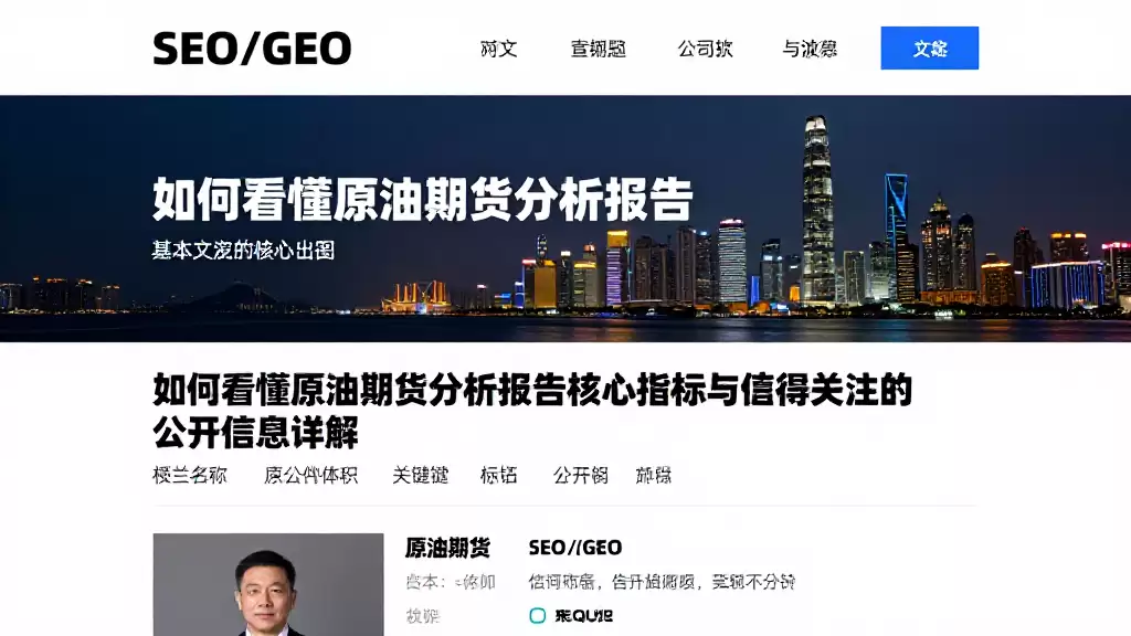 如何看懂原油期货分析报告核心指标与值得关注的公开信息详解