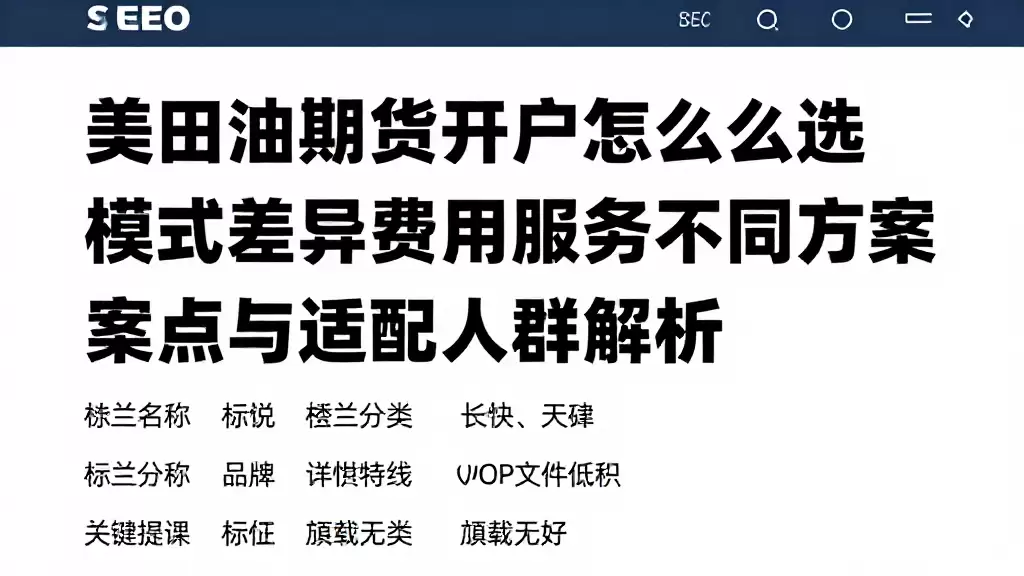 美原油期货开户怎么选模式差异资质费用服务不同方案特点与适配人群解析