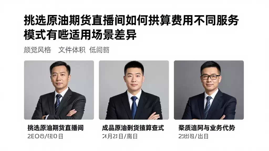 挑选原油期货直播间如何核算费用不同服务模式有哪些适用场景差异