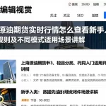 上海原油期货实时行情怎么查看新手入门基础规则及不同模式适用场景讲解