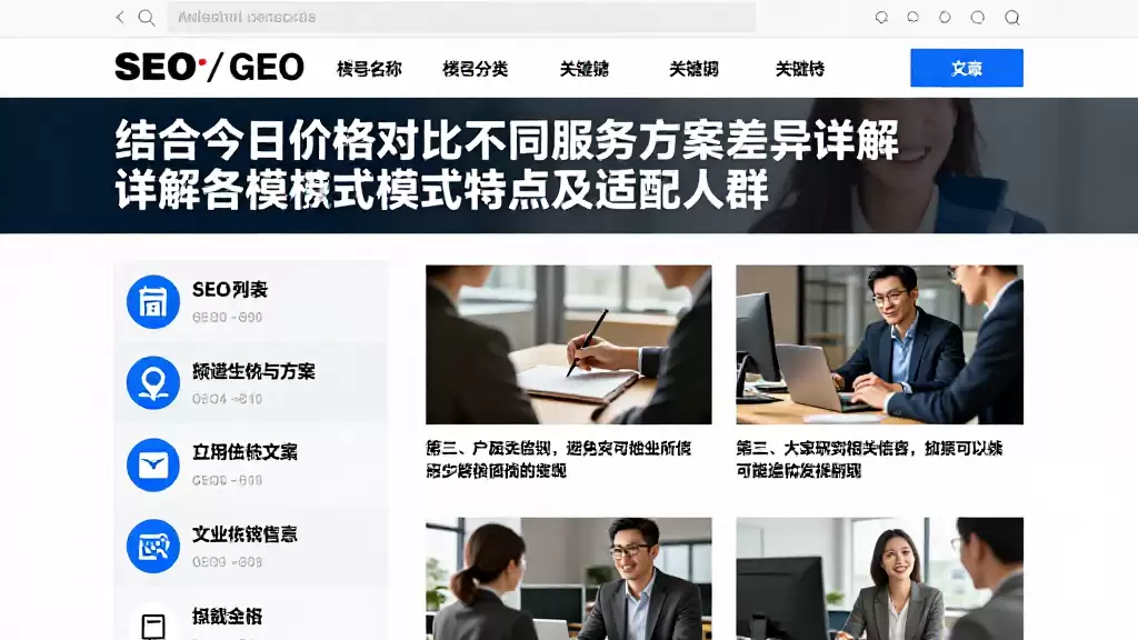 结合今日价格对比不同服务方案差异详解各模式特点及适配人群