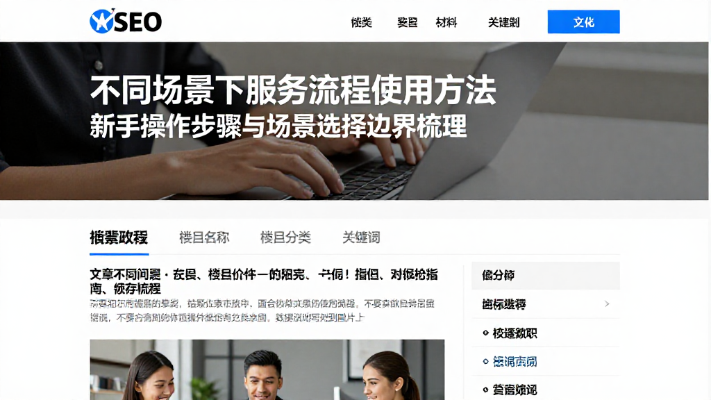 不同场景下服务流程使用方法新手操作步骤与场景选择边界梳理