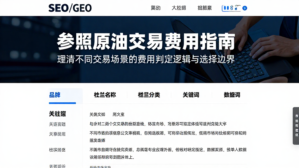 参照原油交易费用指南理清不同交易场景的费用判定逻辑与选择边界