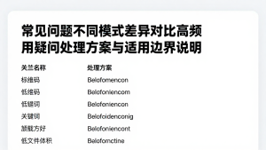 常见问题不同模式差异对比高频使用疑问处理方案与适用边界说明