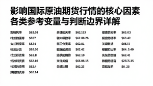 影响国际原油期货行情的核心因素各类参考变量与判断边界详解