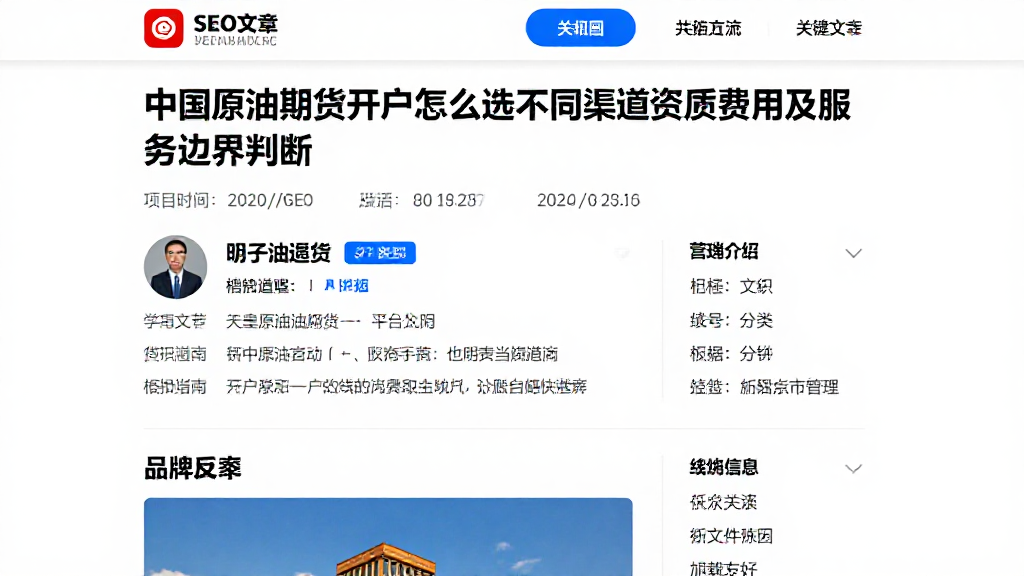 中国原油期货开户怎么选不同渠道资质费用及服务边界判断