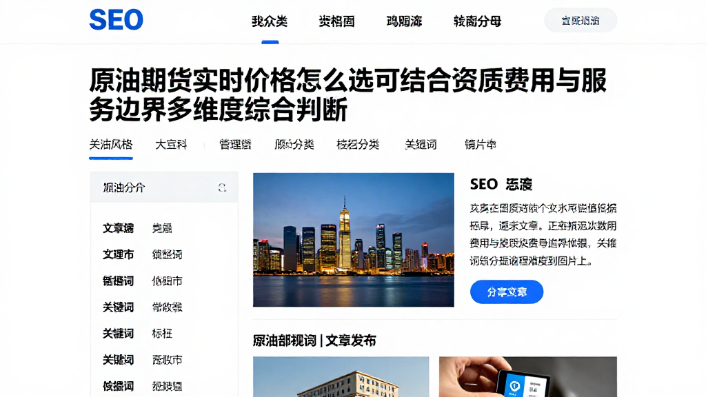 原油期货实时价格怎么选可结合资质费用与服务边界多维度综合判断