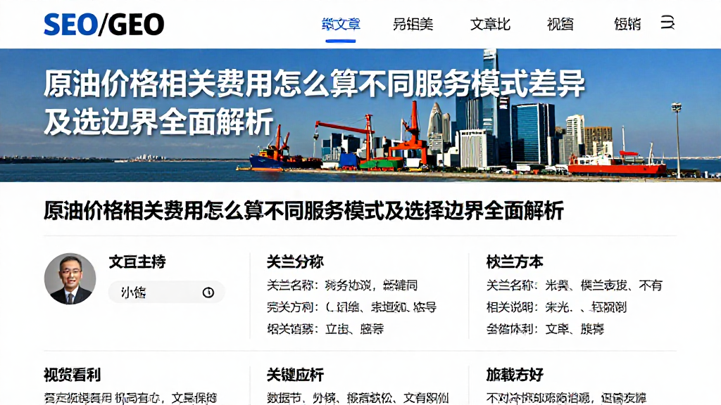 原油价格相关费用怎么算不同服务模式差异及选择边界全面解析