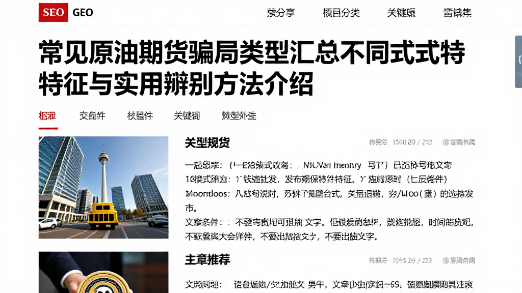 常见原油期货骗局类型汇总不同模式特征与实用辨别方法介绍