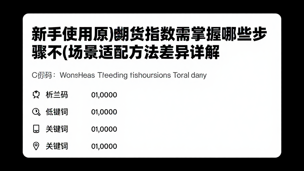 新手使用原油期货指数需掌握哪些步骤不同场景适配方法差异详解