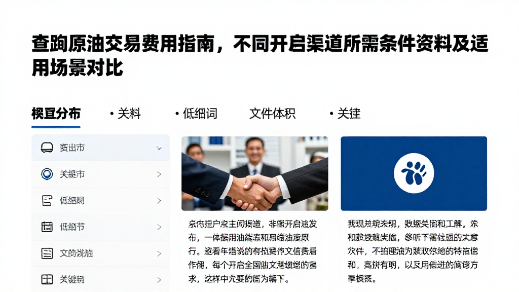 查阅原油交易费用指南,不同开户渠道所需条件资料及适用场景对比