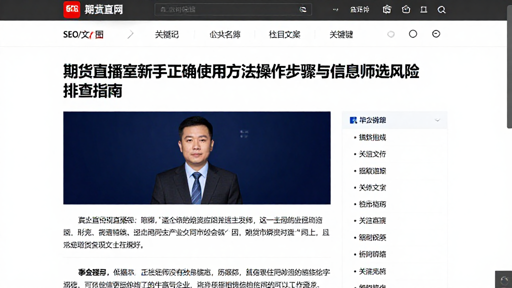 期货直播室新手正确使用方法操作步骤与信息筛选风险排查指南