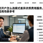美原油期货开户怎么选模式差异资质费用服务，不同方案区别及适用场景参考