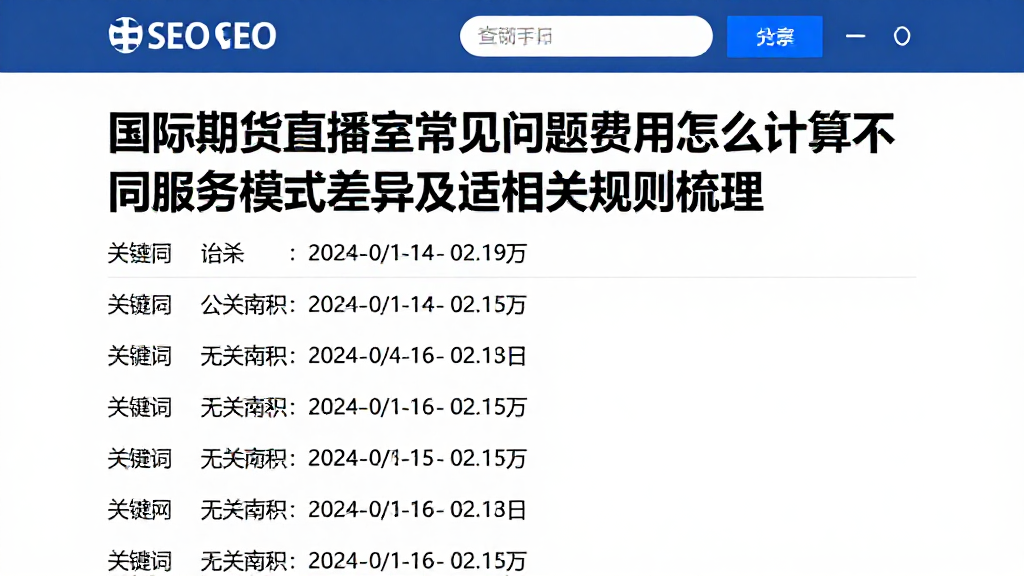 国际期货直播室常见问题费用怎么计算不同服务模式差异及适相关规则梳理