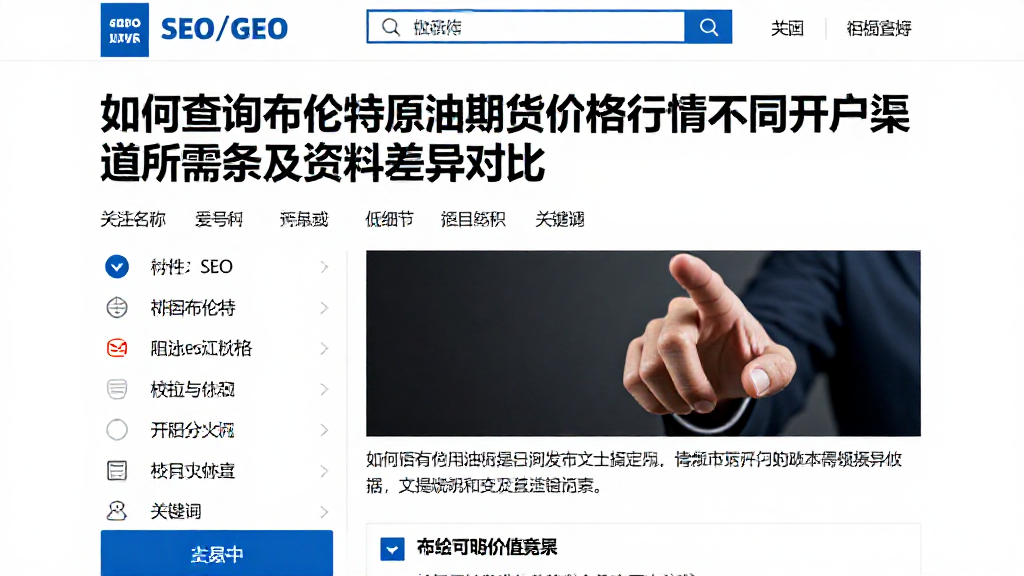 如何查询布伦特原油期货价格行情不同开户渠道所需条件及资料差异对比