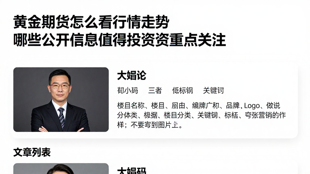 黄金期货怎么看行情走势哪些公开信息值得投资者重点关注