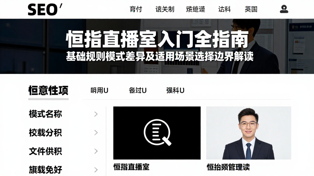 恒指直播室入门全指南基础规则模式差异及适用场景选择边界解读