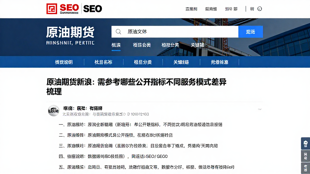 原油期货新浪对比需参考哪些公开指标不同服务模式差异梳理