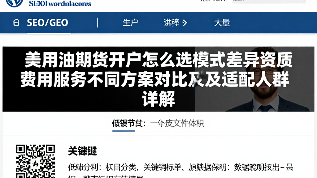 美原油期货开户怎么选模式差异资质费用服务不同方案对比及适配人群详解