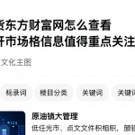 原油期货东方财富网怎么查看哪些公开市场相关信息值得重点关注